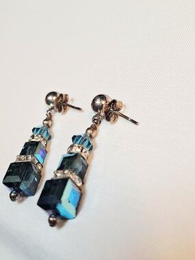Swarovski Crystal Cube Drop Earrings
